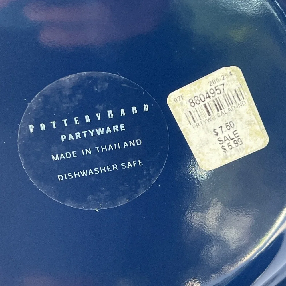 Discontinued Pottery Barn Enamelware Plate Blue 10